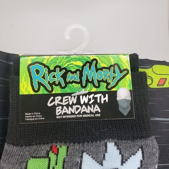 Rick and Morty crew socks with matching bandana - Picture 2 of 4